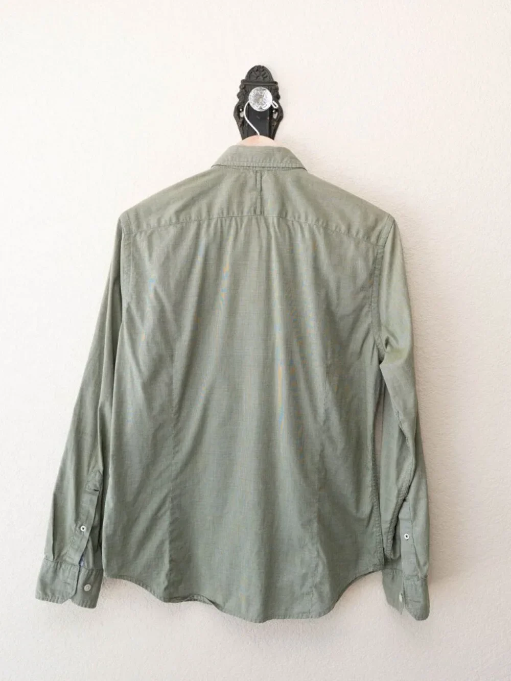 Banana Republic Custom 078 Shirt Mens M Green Tailored Slim Fit Cotton Button Up